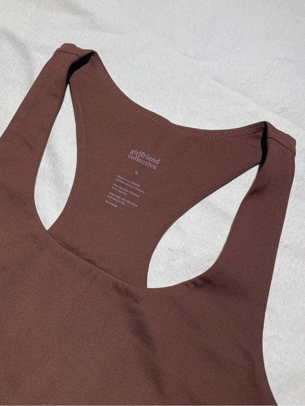 Girlfriend Collective Cafe Espresso Brown Paloma Racerback Sports Bra - Picture 4 of 8